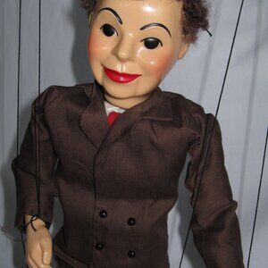 VTG 50's Hazelle's Marionette No. 901 DAPPER DAN Lifelike Puppet Brown Suit